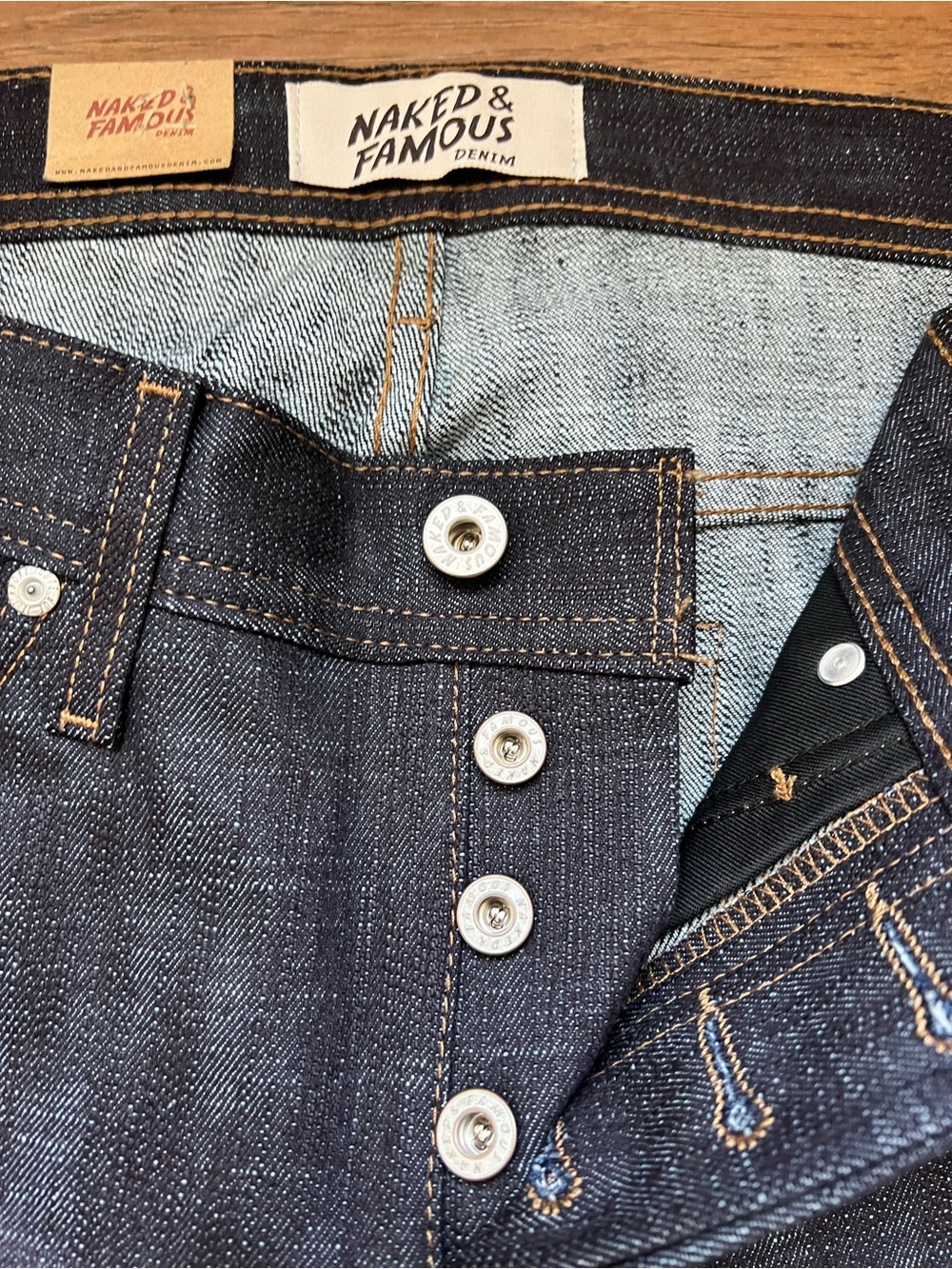 Naked and Famous Slub Stretch Selvedge Jeans Dark Indigo Weird Guy 32 019643 - Picture 8 of 13